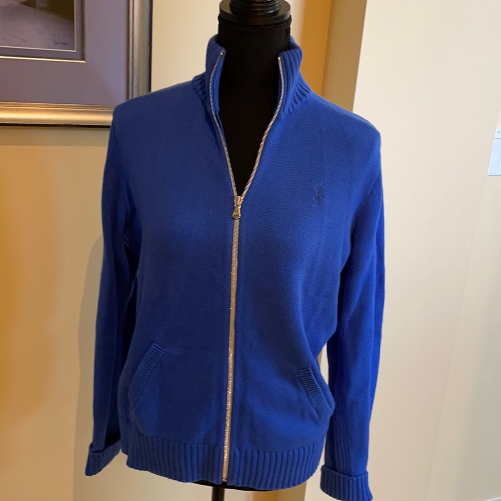 Ralph Lauren blue golf zip up sweater